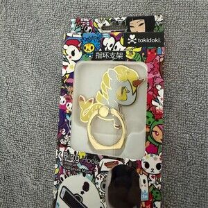 tokidoki Patita Mermicorno Phone Ring Hook Finger Grip Stand Gold Tone